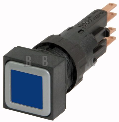 Q25LT-BL ovládací hlavice tlačítka prosvětlená,funkce vratná,bez žárovky,modrá