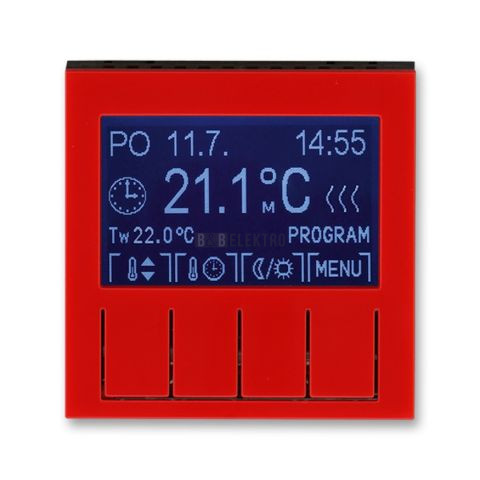 Levit® termostat univerzální programovatelný 3292H-A10301 65 červená/kouřová černá ABB