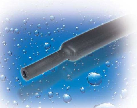 Hadička smršťovací 12/3mm černá EM100A smrštění 3:1 elematic délka 1m s lepidlem