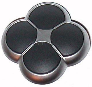 M22S-DI4-S-X7 čtyřtlačítko bez popisu,černá výplň tlačítek,černý čelní kroužek