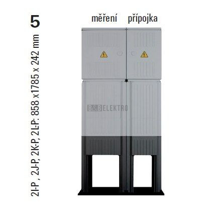 Sestava HELGA 2L-P (ES513+SP102) elektroměrová a přípojková skříň pro PRE v pilíři
