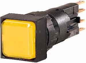 Q18LF-GE žlutá hlavice pro signálky, plochá bez žárovky