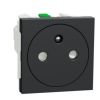Unica NU305254E Zásuvka skrytá 250V/16A 2P+E, clonky, bezšroubová, Antracit