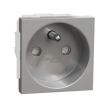 Unica NU303930E Zásuvka 250V/16A 2P+E, clonky, šroubové svorky, Aluminium, Schneider Elect