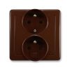 Swing® zásuvka dvojnásobná polozapuštěná s ochrannými kolíky, šroubové svorky 5512G-C02249 H1 hnědá ABB