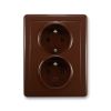 Swing® zásuvka dvojnásobná s ochrannými kolíky, šroubové svorky 5512G-C02349 H1 hnědá ABB