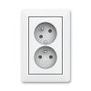 Zoni® zásuvka dvojnásobná s clonkami a natočenou dutinou 5513T-C02357 240 matná bílá ABB