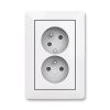 Zoni® zásuvka dvojnásobná s clonkami a natočenou dutinou 5513T-C02357 500 bílá ABB