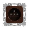 Reflex SI zásuvka jednonásobná s ochranným kolíkem a clonkami 5519B-A02357 H hnědá ABB