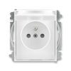 Element®, Time® zásuvka jednonásobná s ochranným kolíkem, clonkami a víčkem 5519E-A02397 03 bílá/bílá ABB