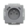 Zoni® zásuvka jednonásobná s kolíkem, clonkami a nabíjením USB-A, USB-C 5569T-A32357 241 šedá ABB