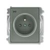 5589E-A02357 34 Zásuvka jedn. s clon., s ochranou před přepětím, bezšroub., akust. antraci