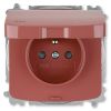 Tango® zásuvka jednonásobná s ochranným kolíkem, clonkami, krytí IP44 bezšroubové svorky 6619A-A06997 R2 vřesová červená ABB