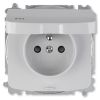 Tango® zásuvka jednonásobná s ochranným kolíkem, clonkami, krytí IP44 bezšroubové svorky 6619A-A06997 S šedá ABB