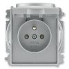 Zásuvka jednonásobná s ochranným kolíkem, s clonkami, s víčkem (typ 6619) 6619E-A06397 36 ocelová ABB