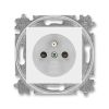 Levit® zásuvka jednonásobná s ochranným kolíkem a clonkami 6619H-A06357 01 bílá/ledová bílá ABB