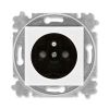 Levit® zásuvka jednonásobná s ochranným kolíkem a clonkami 6619H-A06357 62 bílá/kouřová černá ABB