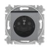 Levit M® zásuvka jednonásobná s ochranným kolíkem a clonkami 6619H-A06357 69 ocelová/kouřová černá ABB