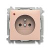 Zoni® zásuvka jednonásobná s clonkami a ochranou před přepětím 6699T-A06657 242 pudrová ABB