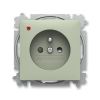 Zoni® zásuvka jednonásobná s clonkami a ochranou před přepětím 6699T-A06657 243 olivová ABB