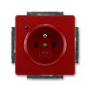 Swing® zásuvka jednonásobná s ochranným kolíkem a ochranou před přepětím, šroubové svorky 5598G-A02349 R1 karmínová ABB