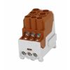Blok pro rozdělení fází UVB 100 L B, 1pól., 101A, AL/CU, 1000V, hnědý, na DIN 1003205 eleman