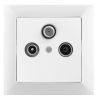 Zásuvka TV+R+SAT PREMIUM P, barva bílá, kompletní, Greenlux GXKP045