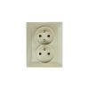 Zásuvka dvojnásobná PREMIUM ZA-26 C, barva slonová kost, kompletní, Greenlux GXKP638