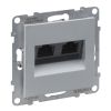 Suno datová zásuvka 2x RJ45 CAT.5e, UTP nestíněnná, beznástrojová LCS3, barva hliník, Legrand 721351