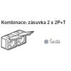 Forix zásuvka 2x2P+T šedá 782397 vodotěsná Legrand