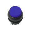 M22S-DRLH-B tlačítko zvýšené s aretací prosvětlené modré,černý čelní kroužek