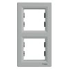 Asfora - Krycí rámeček dvojnásobný vertikální, aluminium, Schneider EPH5810261