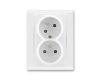 Time® zásuvka dvojnásobná ochrannými kolíky s clonkami a natočenou dutinou 5513F-C02357 03 bílá/bílá ABB