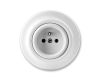 Decento® zásuvka jednonásobná s ochranným kolíkem 6619K-C06347 bílá porcelánová ABB