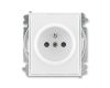 Time®, Element® zásuvka jednonásobná s ochranným kolíkem, integrovanými clonkami, bezšroubové svorky 6619E-A06357 03 bílá/bílá ABB
