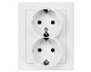 Zásuvka dvojnásobná JUPITER ZA-27 SCHUKO, barva bílá, kompletní, Greenlux GXKP010