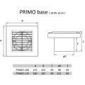 Ventilátor 100mm PRIMO base 100 T s časovým spínačem, koupelnový, 95m3/h