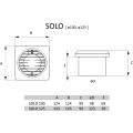 Ventilátor 100mm SOLO 100 provedení se svorkovnicí, koupelnový, 95m3/h