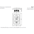 Zoni® zásuvka dvojnásobná s clonkami a natočenou dutinou 5513T-C02357 137 matná černá/bílá ABB