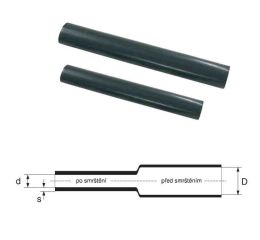 Hadička smršťovací 33/10mm černá TLS s lepidlem smrštění 3:1 GPH