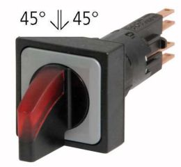 Q25LWK3R-RT ovládací hlavice přepínače prosvětlená 3polohová,aretovaná,bez žárovky,červená