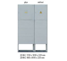 Sestava HELGA 2D-N-C (APZ+ER112) plynoměrová a elektroměrová skříň pro ČEZ, E.ON v pilíři