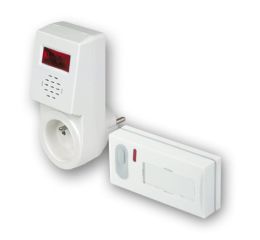 Zvonek bezdrátový BZ 3-1S gong+blikání dosah 100m se zásuvkou