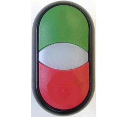 M22S-DDL-GR-GB1/GB0 Dvojité tlačítko se signálkou, IP66,čelní kroužek černý