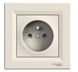 Asfora-EPH2800223 Zásuvka 2P+PE, clonky, krémová  schneider
