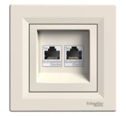 Asfora-EPH4400123 Zásuvka datová 2xRJ45, kat.5e UTP, krémová  schneider