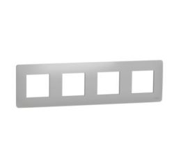 Unica Studio NU200830 Rámeček čtyřnásobný, aluminium, Schneider Electric