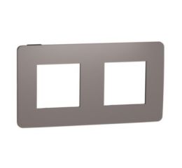 Unica Studio Color NU280417 Rámeček dvojnásobný, chocolate/černý, Schneider Electric