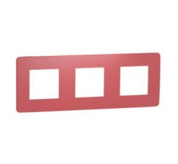 Unica Studio Color NU280613 Rámeček trojnásobný, červený/bílý, Schneider Electric