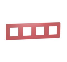 Unica Studio Color NU280813 Rámeček čtyřnásobný, červený/bílý, Schneider Electric